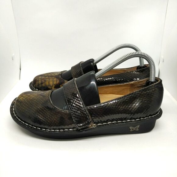 Alegria Feliz Snake Skin Print Mary Jane Style Comfort Shoes‎ Women's Size 39 - Picture 1 of 8